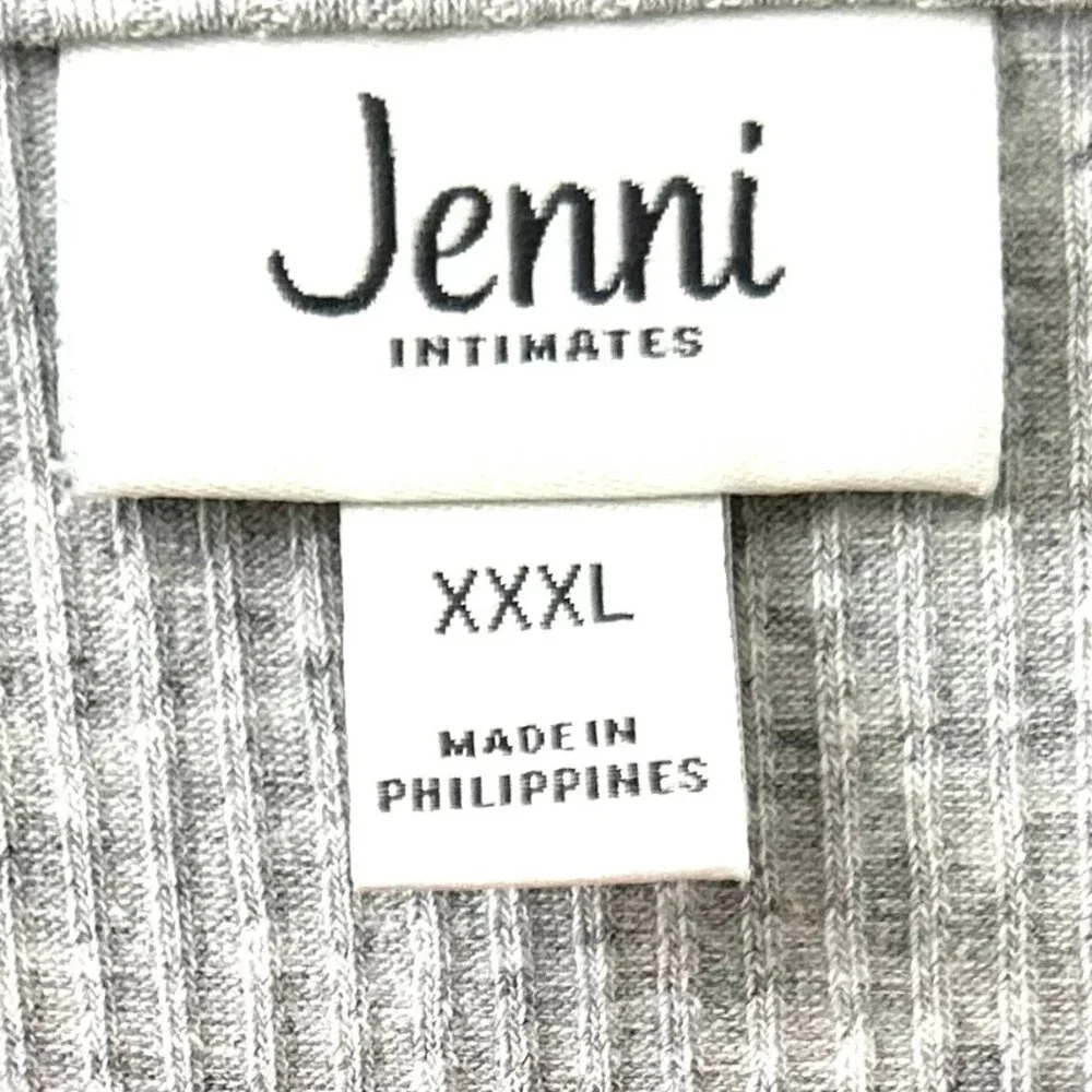 Jenni Intimates Classics Women's Square Neck Ribbed Gray Bodysuit - Picture 5 of 6